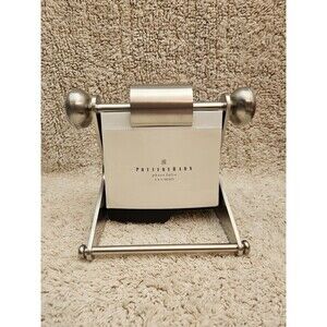 Pottery Barn Brushed Stainless Steel Photo Folio For 4X6 Photos